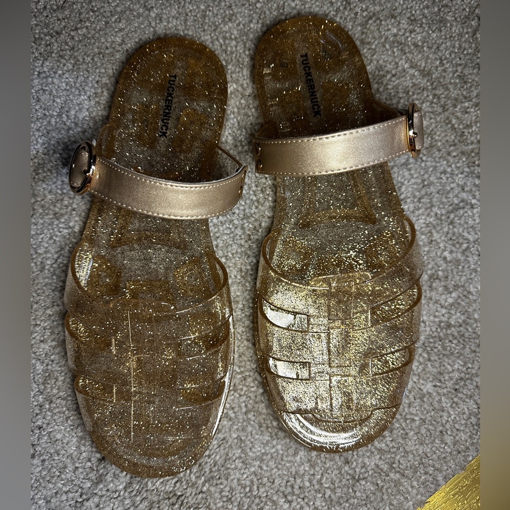 Tuckernuck Gold Sandals with Metallic Finish